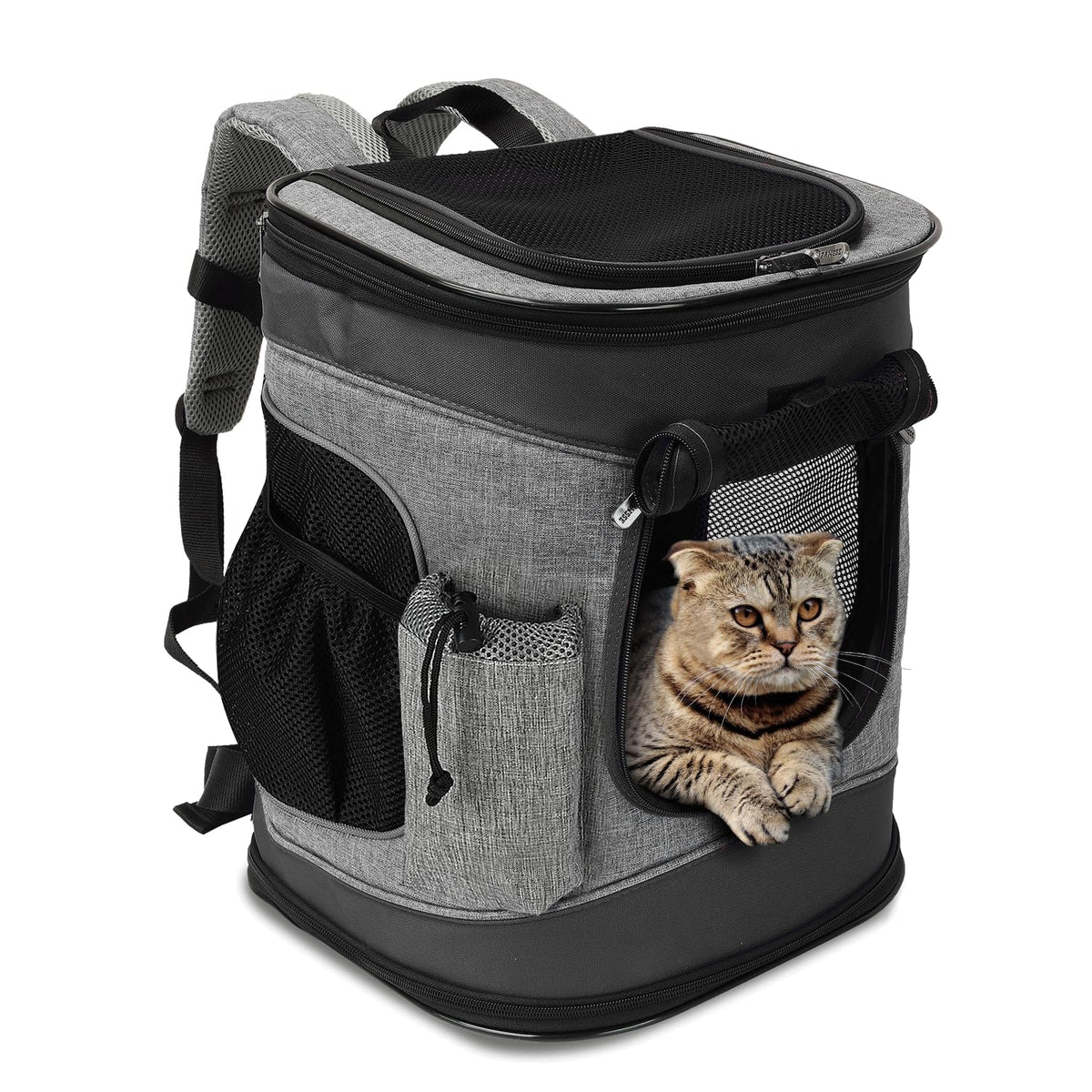 Kritter Planet Pet Carrier Backpack for Cats Dogs Breathable Pet Backpack with 4 Mesh Window Portable Pet Carrier for Camping