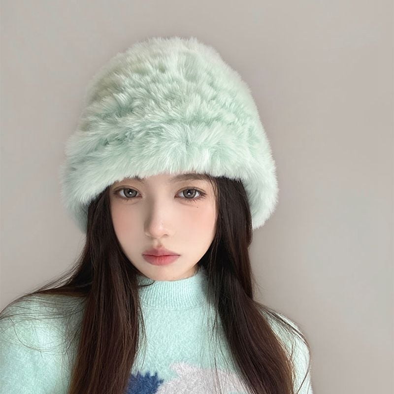 Thickened Plush Rabbit Hair-Like Warm Hat