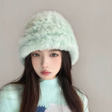 Thickened Plush Rabbit Hair-Like Warm Hat