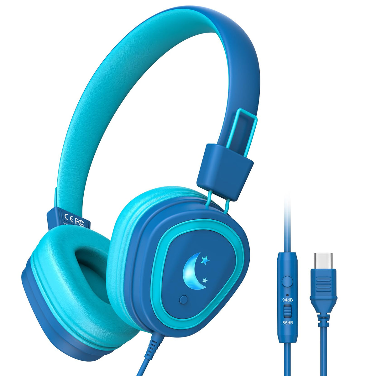 USB Type C Kids Headphones with MICType C Wired School Headphones with Volume Limiter 85/94dBOver-Ear HeadphonesBoys&Gilrs Headphones Compatible with Samsung/iPhone/iPad for Travel/School/Tablet