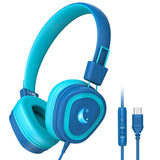 USB Type C Kids Headphones with MICType C Wired School Headphones with Volume Limiter 85/94dBOver-Ear HeadphonesBoys&Gilrs Headphones Compatible with Samsung/iPhone/iPad for Travel/School/Tablet
