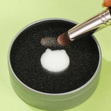 Cute Bear Makeup Brush Cleaning Box with Sponge
