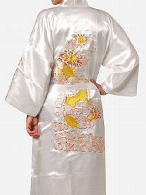 Embroidered Men's Nightgown for Home Wear