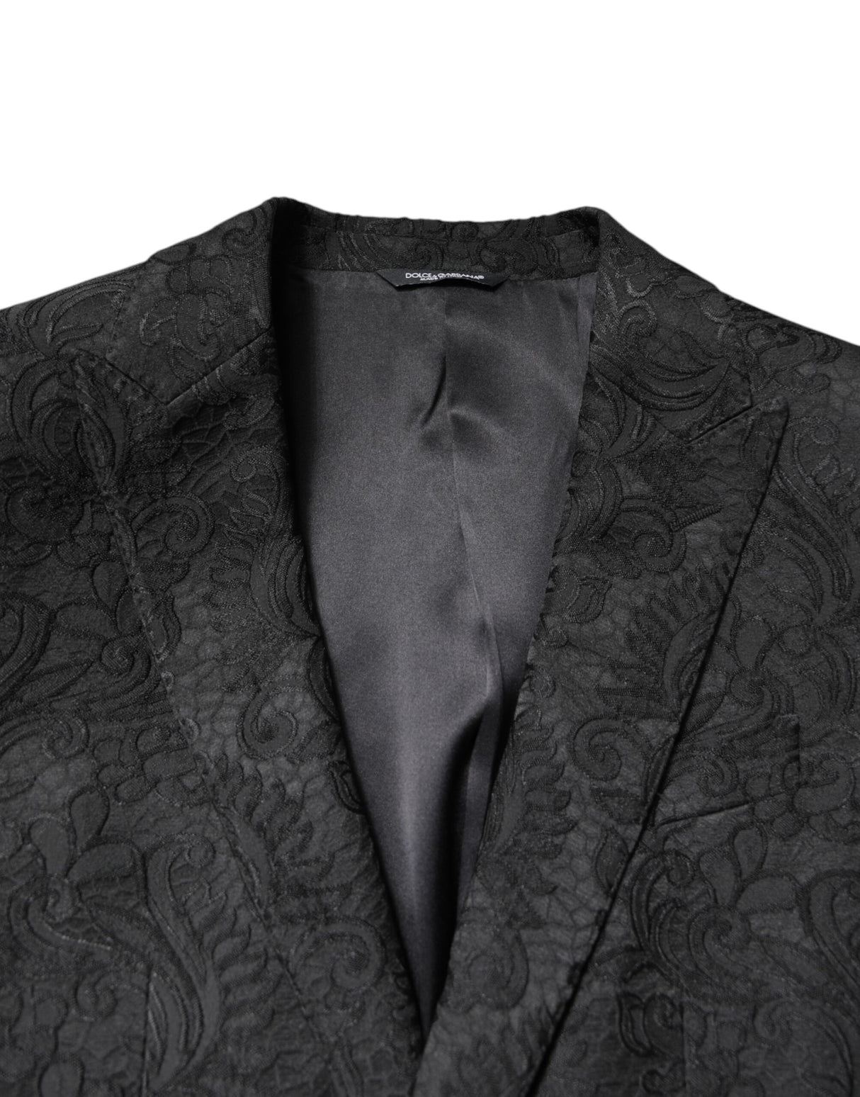 Dolce & Gabbana Black Floral Jacquard Coat Jacket Blazer