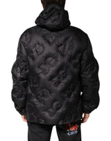 Dolce & Gabbana Black Hooded Parka Coat Winter Jacket