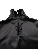 Dolce & Gabbana Black Silk Turtleneck Men Pullover Sweater