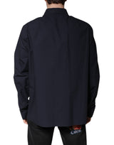 Dolce & Gabbana Dark Blue Cotton Long Sleeve Shirt