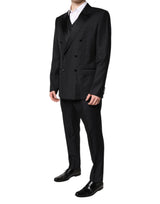 Dolce & Gabbana Black Double Breasted Formal 3 Piece Suit