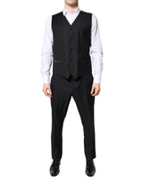 Dolce & Gabbana Black Double Breasted Formal 3 Piece Suit