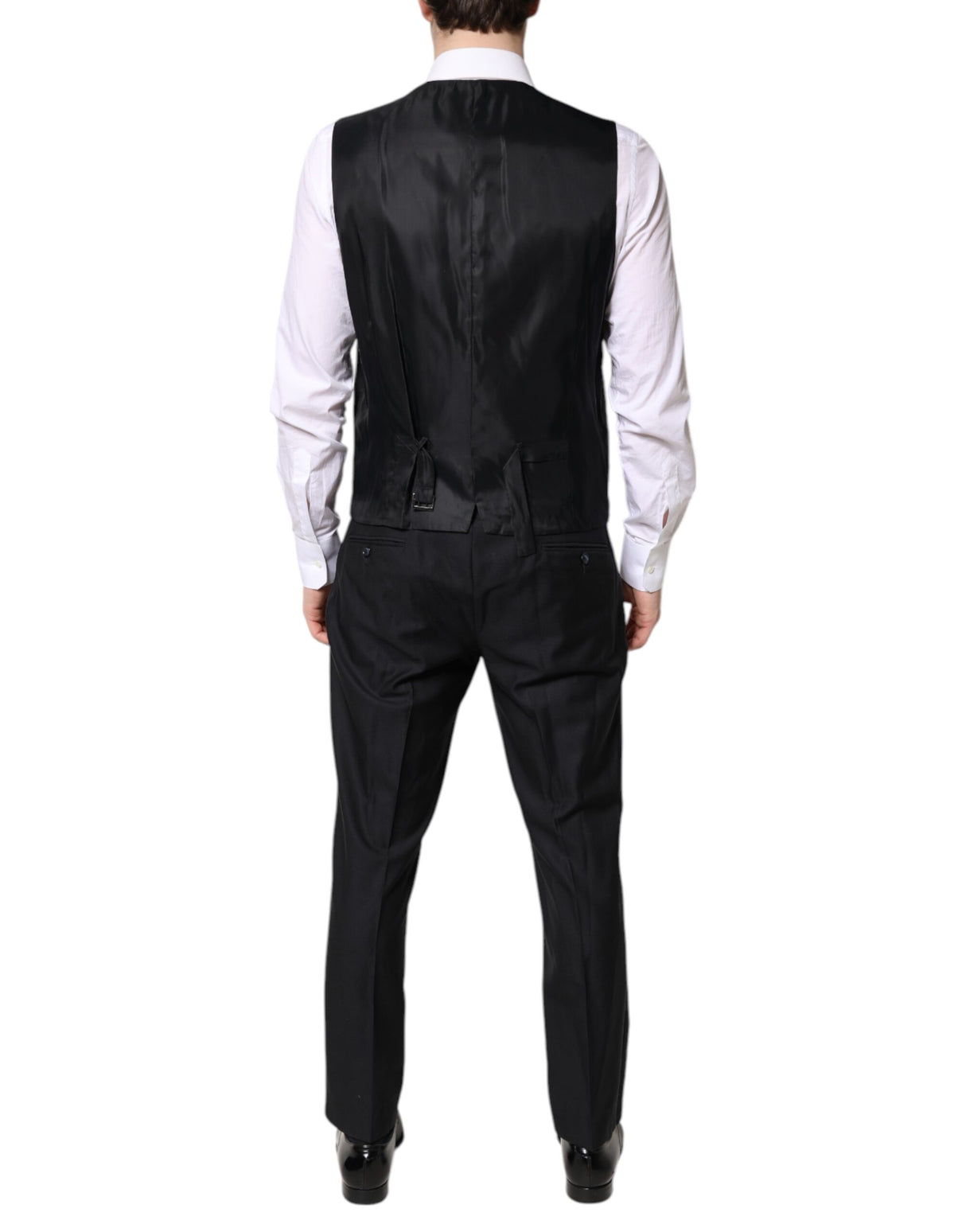 Dolce & Gabbana Black Double Breasted Formal 3 Piece Suit