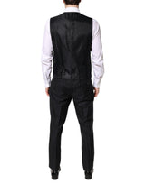 Dolce & Gabbana Black Double Breasted Formal 3 Piece Suit