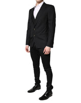 Dolce & Gabbana Black Single Breasted Formal Blazer with Vest