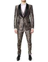 Dolce & Gabbana Multicolor Jacquard Single Breasted 3 Piece Suit