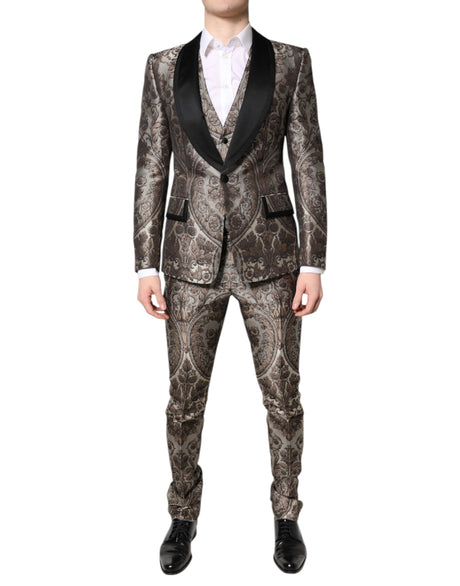 Dolce & Gabbana Multicolor Jacquard Single Breasted 3 Piece Suit