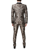 Dolce & Gabbana Multicolor Jacquard Single Breasted 3 Piece Suit