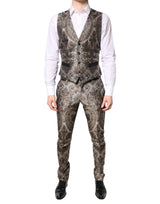 Dolce & Gabbana Multicolor Jacquard Single Breasted 3 Piece Suit
