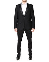 Dolce & Gabbana Black Wool Single Breasted 2 Piece Suit