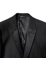 Dolce & Gabbana Black Wool Single Breasted 2 Piece Suit