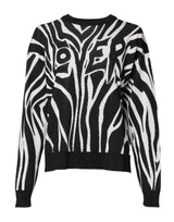 Dolce & Gabbana Black White Print Women Pullover Sweater
