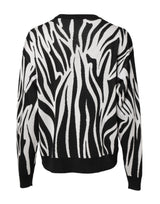 Dolce & Gabbana Black White Print Women Pullover Sweater