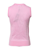 Dolce & Gabbana Pink Cashmere Round Neck Sleeveless Tank Top