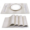 fanquare Faux Leather Placemats 4-Piece Table Mats Double-Sided Place Mats for Office Conference Table Dining Home Decor White