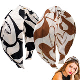 BEGOOD Wide Headbands for Women Heart Knotted Headband Top Knot Hairband Fashion Womens Head Bands Cross Knot Hair Hoops Turban Hair Accessories 2Pcs