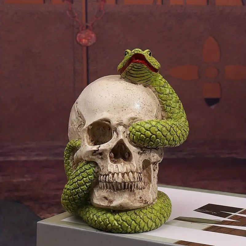 Day of the Dead Green Snake Head Home Decor Ornament
