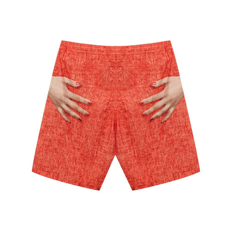 Isaia Red Polyester Swim Shorts