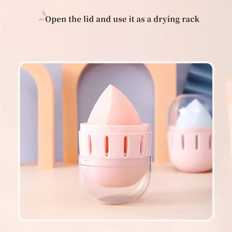 Portable Transparent Makeup Sponge Storage Box Case
