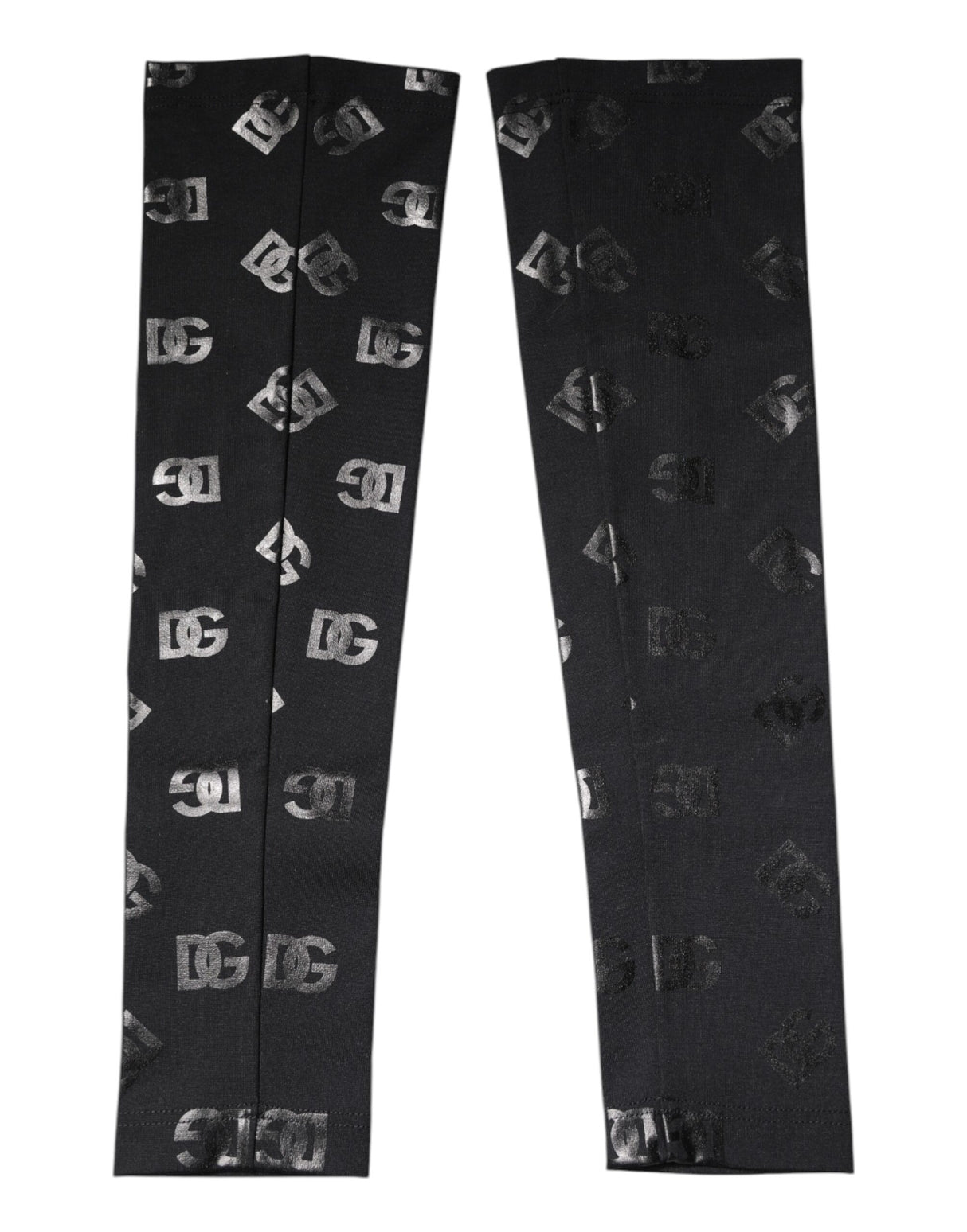 Dolce & Gabbana Black DG Logo Monogram Wool Stretch Arm Sleeves