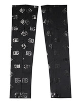 Dolce & Gabbana Black DG Logo Monogram Wool Stretch Arm Sleeves