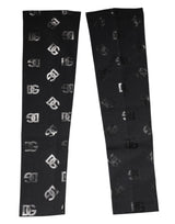 Dolce & Gabbana Black DG Logo Monogram Wool Stretch Arm Sleeves