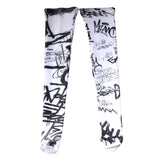 Dolce & Gabbana White Graffiti Cotton Over Calf Stockings Socks