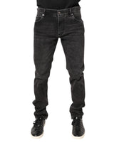 Dolce & Gabbana Gray Washed Cotton Skinny Denim Jeans