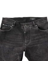 Dolce & Gabbana Gray Washed Cotton Skinny Denim Jeans