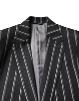 Dolce & Gabbana Black Striped SICILIA Formal 2 Piece Suit