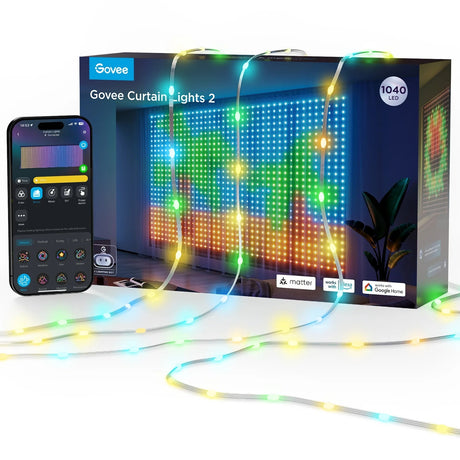 Govee H70B4 LED Curtain Lights 2 WiFi & BT RGBIC 3mx2.0m IP65 (EU)