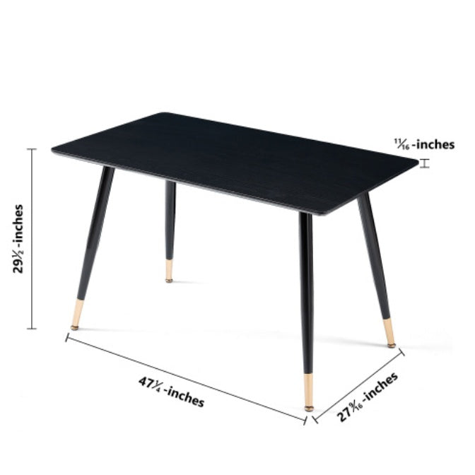 Black Modern Kitchen Dining MDF Table For Smart Home