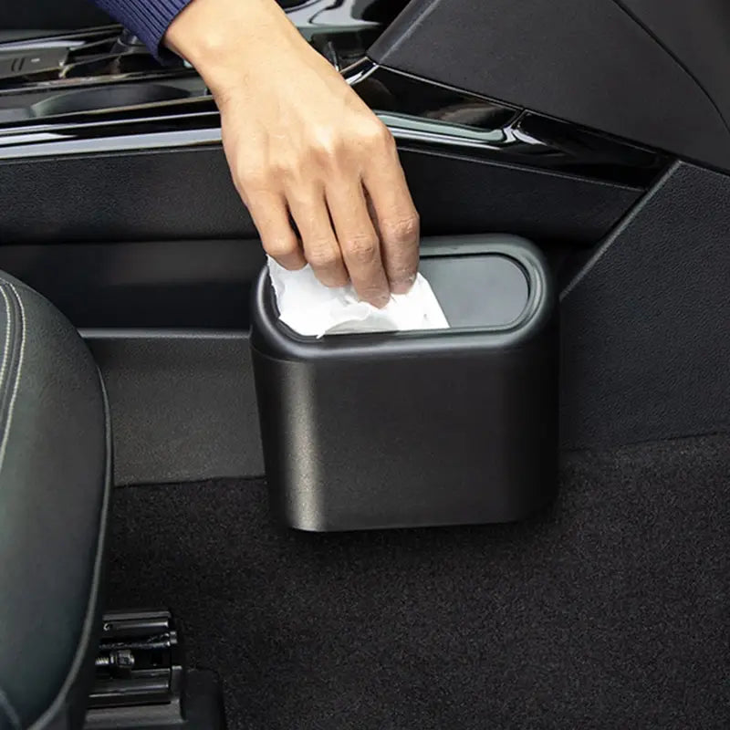 1pc Mini Car Trash Can and Storage Box for Home/Office