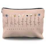 Likjad Christian Flower Makeup BagGalatians 5:22-23Fruit of the SpiritChristian Gifts for Women GirlBible Verse GiftsInspirational Gifts for Women GirlsBible Verse Cosmetic Bag(pink)