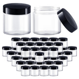6 OZ Plastic Jars with Lids Elumeiro 48 Pack Clear Cosmetic Container Jas with Black Lids Small Jars with Lids for Lotion Cream Powder Ointments Makeup Eye Shadow Rhinestone Sample