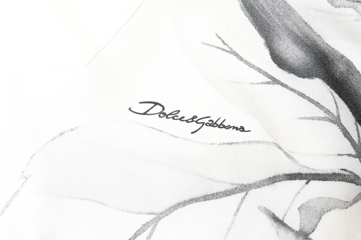 Dolce & Gabbana Ivory Silk Long Sleeves Men Casual Shirt