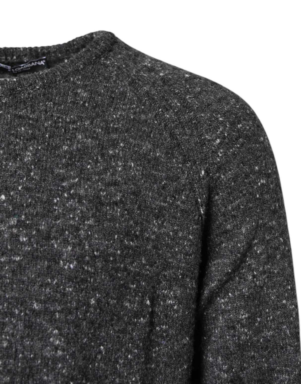 Dolce & Gabbana Gray Wool Knitted Round Neck Pullover Sweater