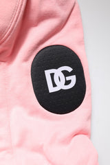 Dolce & Gabbana Pink Cotton Hooded Men Sportswear Vest Sweater