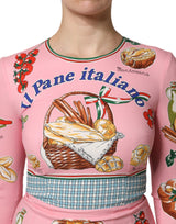 Dolce & Gabbana Pink Pastry Print Bodycon Sheath Midi Dress