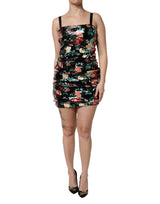 Dolce & Gabbana Black Floral Sequin Sleeveless Sheath Dress