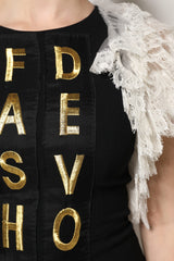 Dolce & Gabbana Black Fashion Devotion Embellish Mini Dress