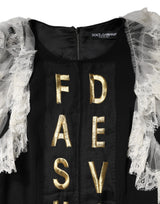 Dolce & Gabbana Black Fashion Devotion Embellish Mini Dress