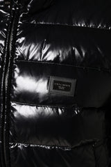 Dolce & Gabbana Black Logo Plaque Full Zip Puffer Jacket